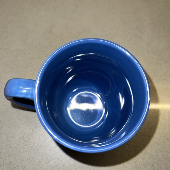 Set of Two (2) Corelle Stoneware Ocean Blue Cobalt Blue Coffee Tea Mugs MINT EUC - Picture 2 of 6